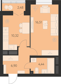 Квартира 39,5 м², 1-комнатная - изображение 1