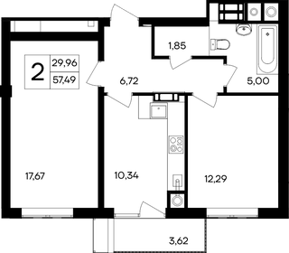 67 м², 3-комнатная квартира 7 000 000 ₽ - изображение 31