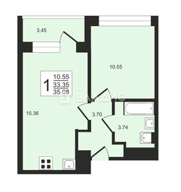 Квартира 35,1 м², 2-комнатная - изображение 1