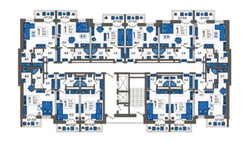 35,1 м², квартира-студия 13 680 566 ₽ - изображение 37