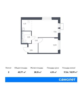 Квартира 40,8 м², 1-комнатная - изображение 1