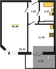 41,4 м², 1-комнатная квартира 3 825 291 ₽ - изображение 19