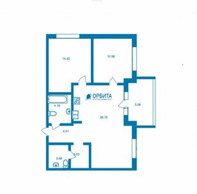 Квартира 66 м², 2-комнатная - изображение 1