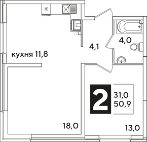 50,2 м², 2-комнатная квартира 8 584 200 ₽ - изображение 17
