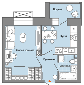 35 м², 1-комнатная квартира 4 194 648 ₽ - изображение 11