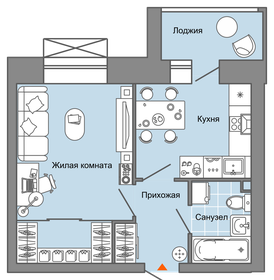 Квартира 35 м², 1-комнатная - изображение 1