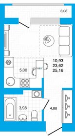 Квартира 25,2 м², 1-комнатная - изображение 1