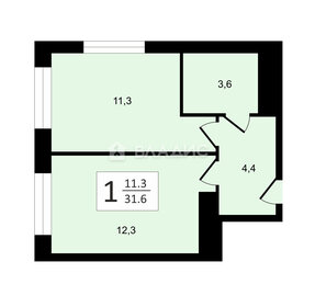 Квартира 31,6 м², 1-комнатная - изображение 1