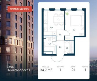 37,5 м², 1-комнатная квартира 15 752 080 ₽ - изображение 7