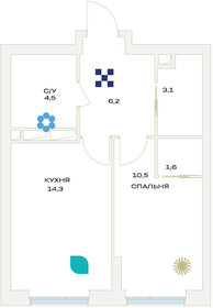 39,8 м², 1-комнатная квартира 7 853 492 ₽ - изображение 89