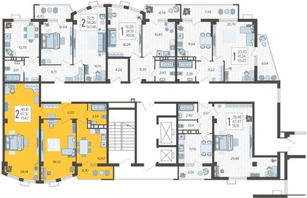 69,6 м², 2-комнатная квартира 9 950 000 ₽ - изображение 55