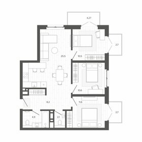 75 м², 4-комнатная квартира 12 535 000 ₽ - изображение 3