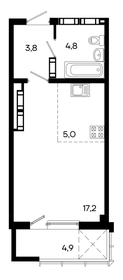 Квартира 35,7 м², студия - изображение 1