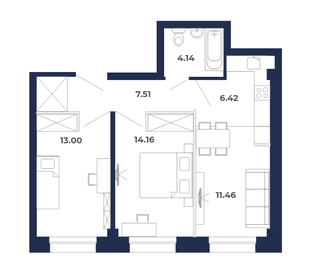 61,1 м², 3-комнатная квартира 6 703 360 ₽ - изображение 46