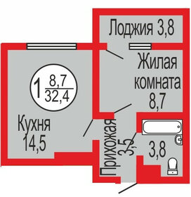 Квартира 32 м², 1-комнатная - изображение 1