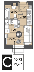 21,1 м², квартира-студия 6 700 000 ₽ - изображение 89