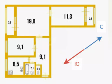 66 м², 3-комнатная квартира 45 000 ₽ в месяц - изображение 7