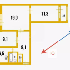 Квартира 57,3 м², 3-комнатная - изображение 2