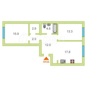 Квартира 69,6 м², 2-комнатная - изображение 1