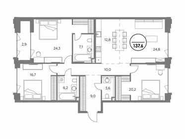 129,4 м², 3-комнатная квартира 109 500 000 ₽ - изображение 158