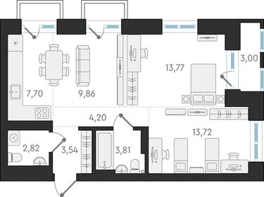 60,9 м², 3-комнатная квартира 8 500 000 ₽ - изображение 35