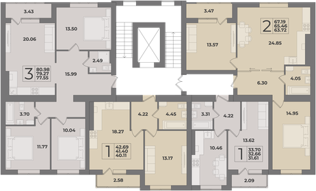 28,8 м², 1-комнатная квартира 3 589 100 ₽ - изображение 16