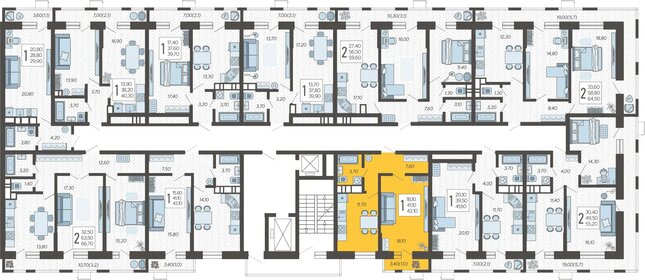 42,1 м², 1-комнатная квартира 6 815 990 ₽ - изображение 32