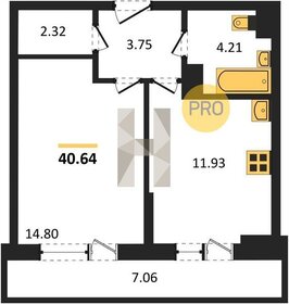 Квартира 40,6 м², 1-комнатная - изображение 1