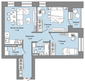 69 м², 3-комнатная квартира 7 373 522 ₽ - изображение 17