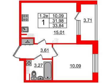 Квартира 32 м², 1-комнатная - изображение 1