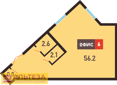 56,2 м², офис - изображение 4