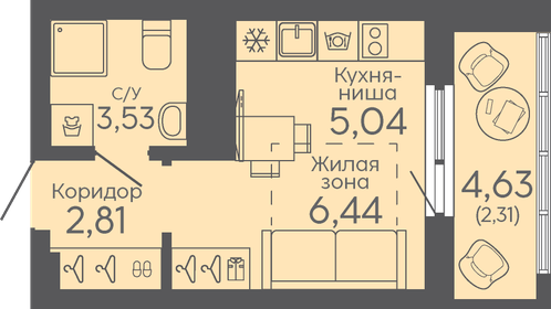 Квартира 20,1 м², студия - изображение 1
