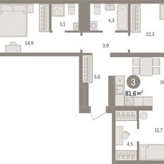 Квартира 81,6 м², 3-комнатная - изображение 3