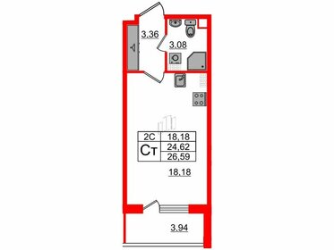 24,4 м², квартира-студия 5 000 084 ₽ - изображение 32