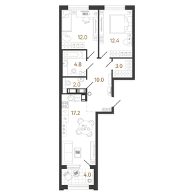 55 м², 3-комнатная квартира 11 150 000 ₽ - изображение 101