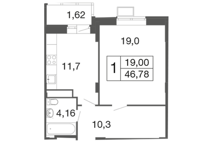 49 м², 1-комнатная квартира 8 300 000 ₽ - изображение 57
