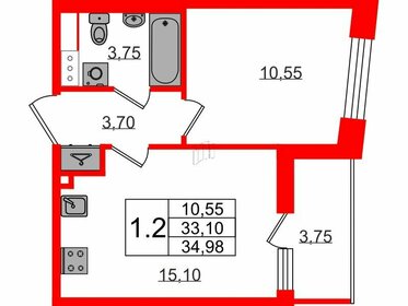 Квартира 33,1 м², 1-комнатная - изображение 1