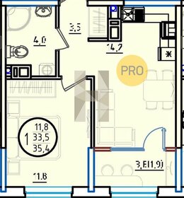 Квартира 35,4 м², 1-комнатная - изображение 1