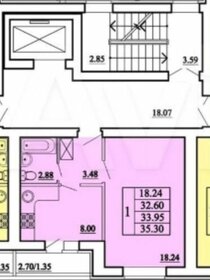 Квартира 35,3 м², 1-комнатная - изображение 1