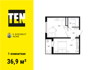 36,8 м², 1-комнатная квартира 5 115 200 ₽ - изображение 55