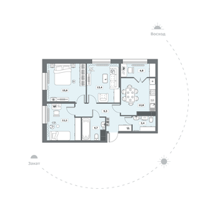 Квартира 75,1 м², 3-комнатная - изображение 1