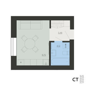 Квартира 21,8 м², 1-комнатная - изображение 1