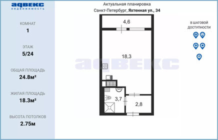 24,5 м², квартира-студия 7 800 000 ₽ - изображение 17