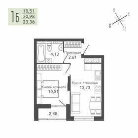 Квартира 33,4 м², 1-комнатная - изображение 1