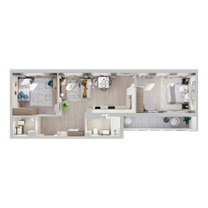 Квартира 69,5 м², 2-комнатная - изображение 3