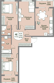 Квартира 83 м², 3-комнатная - изображение 1