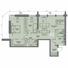 Квартира 75,7 м², 1-комнатная - изображение 4