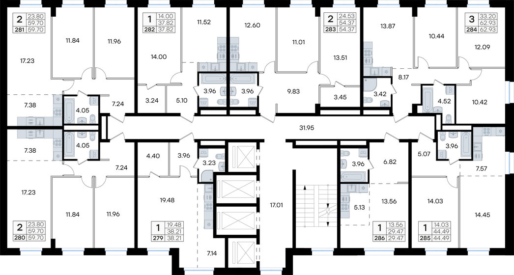 59,7 м², 2-комнатная квартира 10 329 411 ₽ - изображение 46