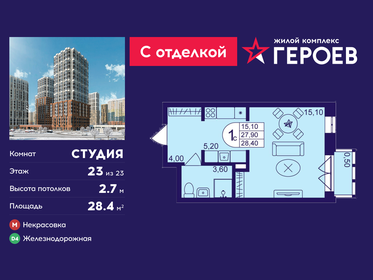 Квартира 28,4 м², студия - изображение 1
