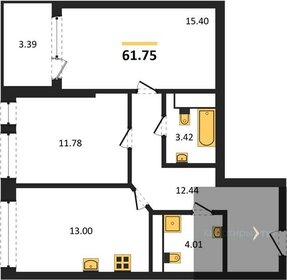Квартира 61,8 м², 2-комнатная - изображение 1